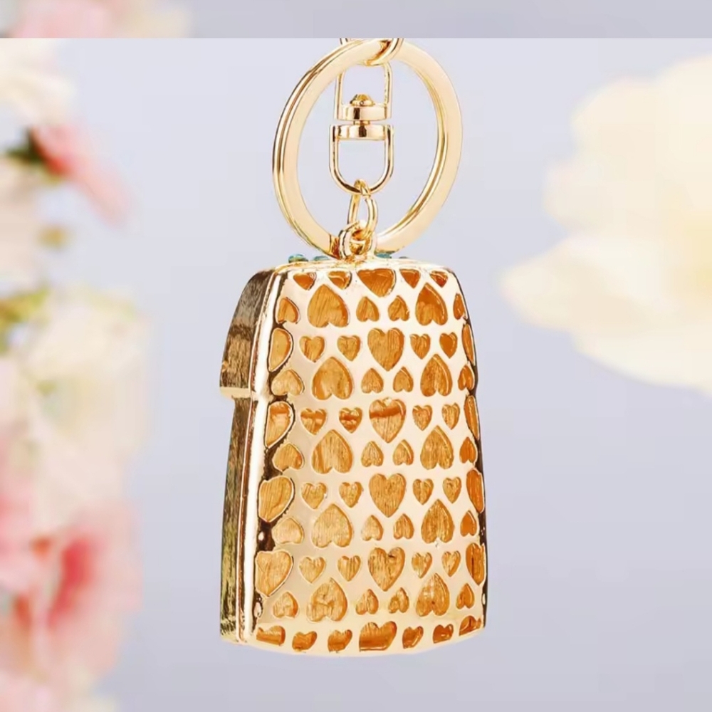 Pink Rhinestone "Backpack" Purse Charm/Keychain - Picture 2 of 2